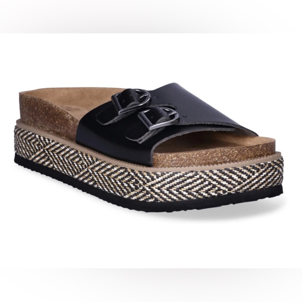 No Boundaries Women's Cork Platform Contour Footbed Sandals NIB - Picture 2 of 10